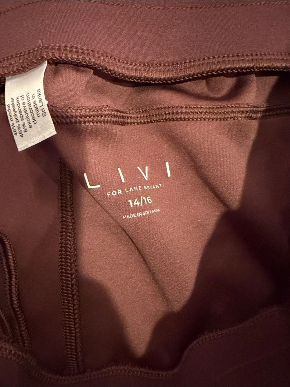 LANE Bryant LIVI  Brown wide leg High-Waist Sweatpants